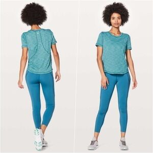 Lululemon Run Relaxed Short Sleeve Teal 6 NWOT
